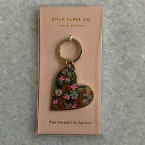 Rifle Paper Floral Heart Enamel Keychain